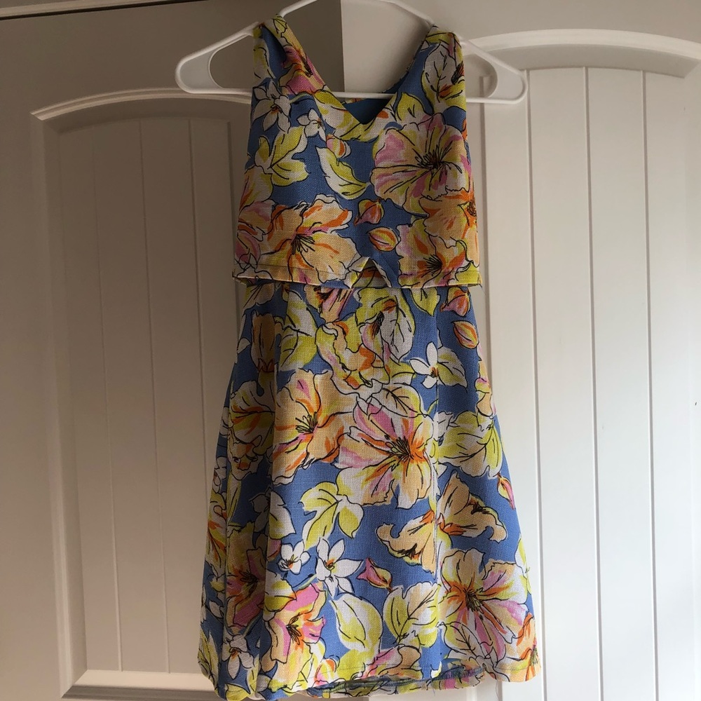 Very J Blue Floral Dress